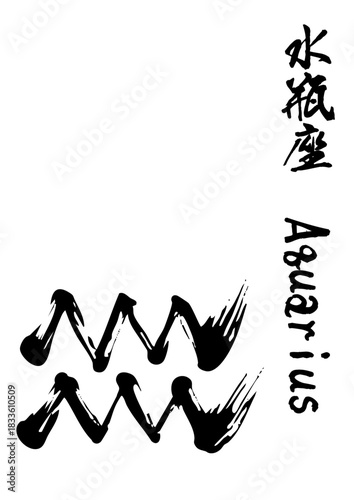 Aquarius Calligraphy – Zodiac Sign