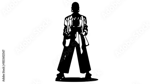 Set of Line Art Illustrations of a Muscular Man Performing Basic Bodyweight Exercises with Muscle Anatomy Display