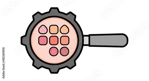 Illustration Of Colorful Flowers And Green Leaves Growing From A Wooden Ruler