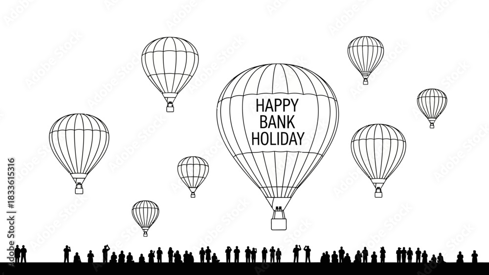 Obraz premium Happy Bank Holiday Hot Air Balloons Celebration.