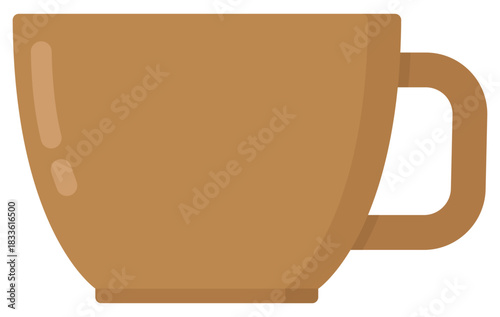 Brown drink mug icon isolated on white background.