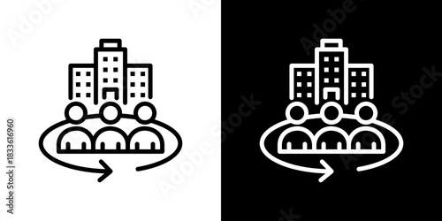 Tour Icon Vector Illustration. Fresh Line Design Built For Creative Flexibility In Light And Dark Versions. 