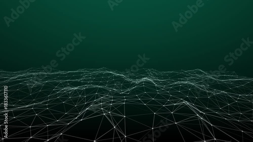 White Plexus Grid Waving on Dark Teal Surface