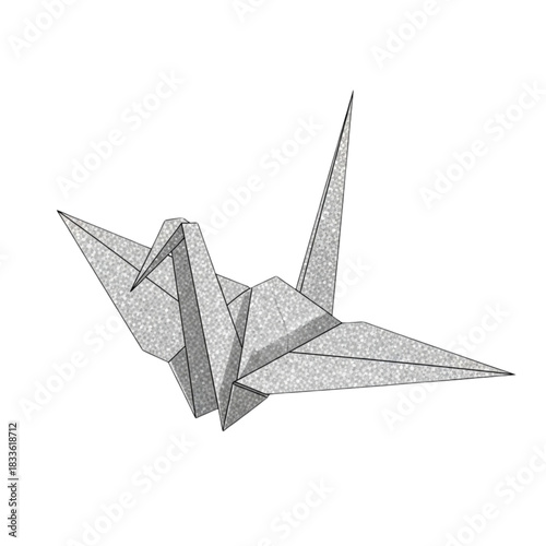 Elegant origami crane design, perfect for modern branding or Asian-inspired projects, use its minimalist beauty for your creative endeavors