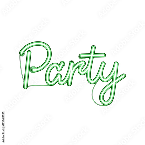Let's Party with this vibrant green neon sign perfect for invitations, social media, and event promotions to create a fun, festive atmosphere everyone will love