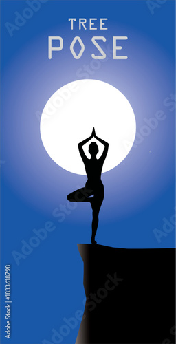 Elegant Yoga Silhouette in Tr...