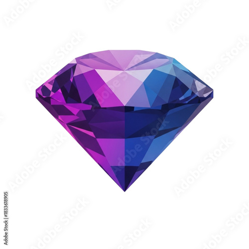 Stunning purple and blue diamond shimmers with radiant light, perfect for luxury branding, elegant designs, and high-end jewelry concepts