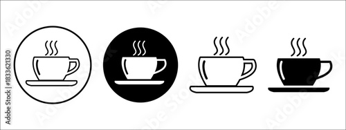 Coffee cup icon set. Dawn drink vector illustration