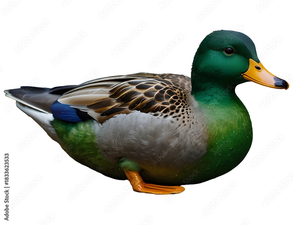 Obraz premium Emerald duck isolated