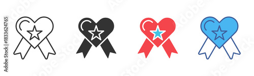 Romantic Icon Set. Designed In Multi Style