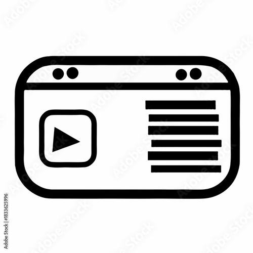 Video player interface with play button and lines