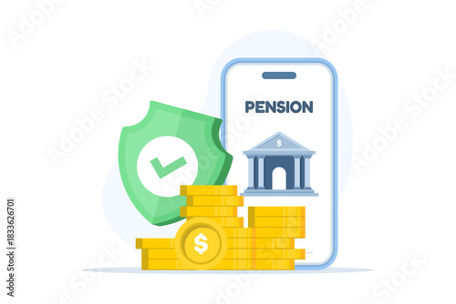 Money retirement for the future showing savings growth and retirement planning. Clean vector design for financial security and long-term wealth management.