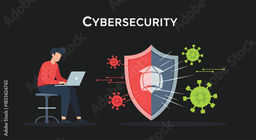 Cybersecurity Protection Against Digital Threats, Data Security, Hacker Attack