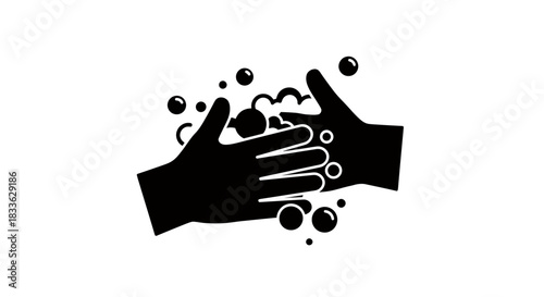 A vector illustration depicts the importance of hand hygiene, showcasing hands being washed with soap and water, emphasizing cleanliness and health awareness.