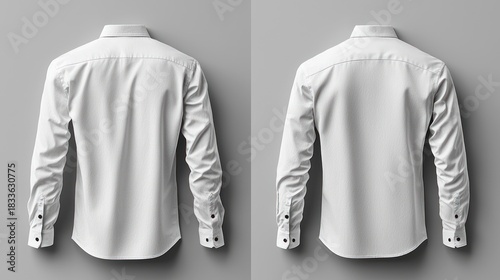 White long sleeve shirt back view mockup