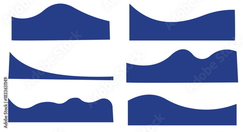 Vector Set of Template Dividers with Drops, Waves and Geometric Shapes.
 Abstract Design Elements for Top and Bottom on Website, App, Banners or Posters.