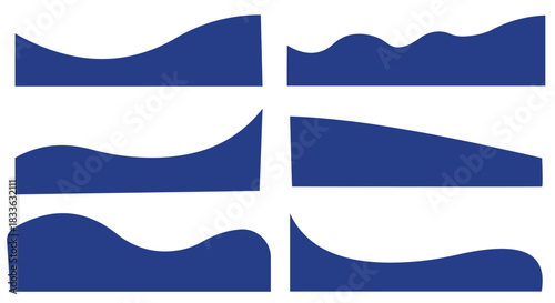 Vector Set of Template Dividers with Drops, Waves and Geometric Shapes.
 Abstract Design Elements for Top and Bottom on Website, App, Banners or Posters.