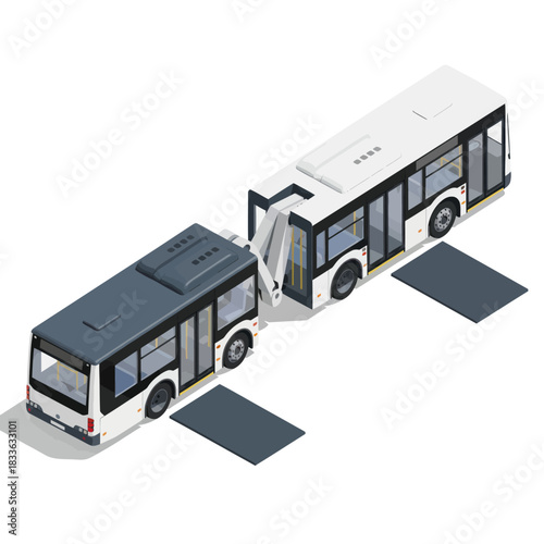 Modern Articulated Bus Design with Two Sections.