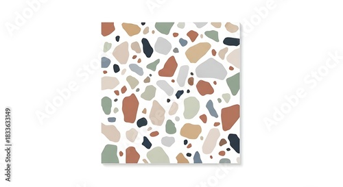 Colorful Terrazzo Pattern Design with Irregular Stone Fragments.