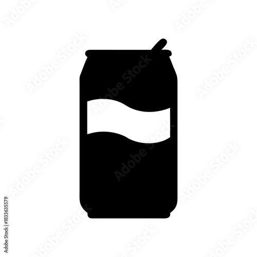 Soda can silhouette icon on transparent background