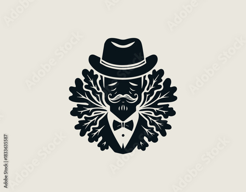 The Oak Leaf black vector logo illustration