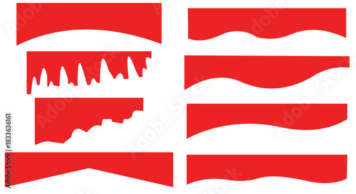 Vector Set of Template Dividers with Drops, Waves and Geometric Shapes.
 Abstract Design Elements for Top and Bottom on Website, App, Banners or Posters.