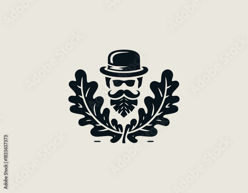 The Oak Leaf black vector logo illustration