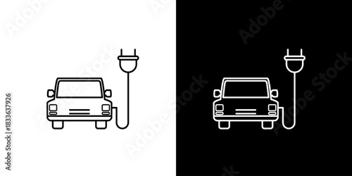 Electric Car Charging Station Icon Symbolizing Sustainable Transportation and Energy