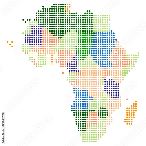 Dotted Africa Map. Africa Continent Map Vector Illustration.