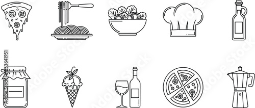 Financial Management Icon Set Vector: Banking, Budgeting, Investment, Taxation, Accounting, and Business Planning Outline Line Art Graphic Elements