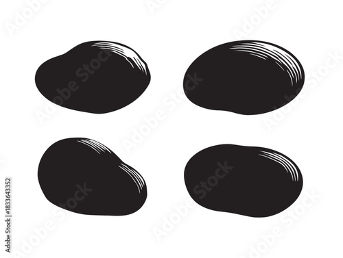 A simple collection of four attractive potato silhouette icons