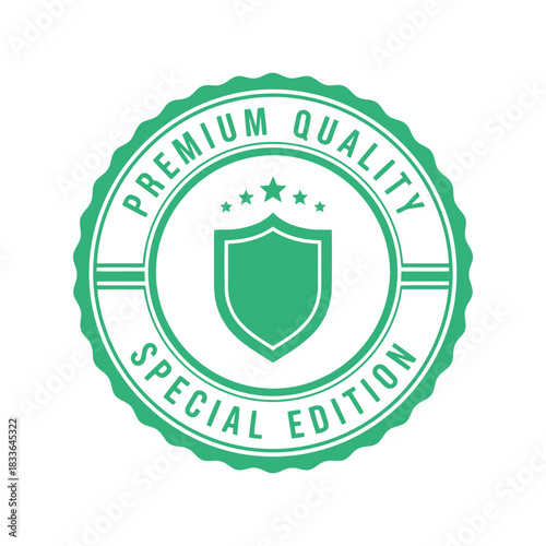 Premium quality special edition vector badge   green seal stamp Vector