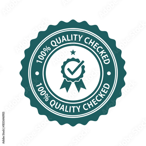 Premium quality checked trust badge icon Vector