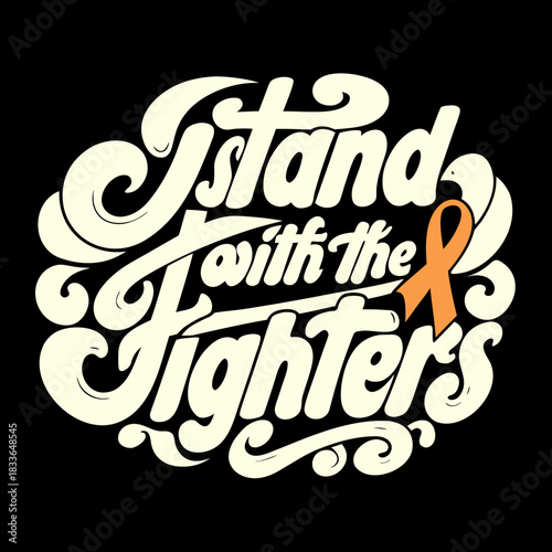 Stand With The Fighters Leukemia Awareness Ribbon vector