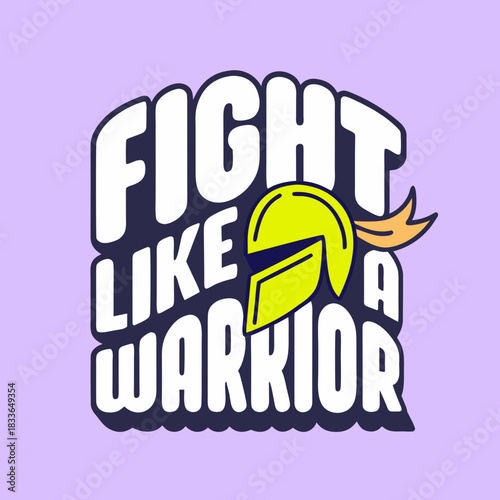 Fight Like A Warrior Helmet Graphic yellow helmet flame