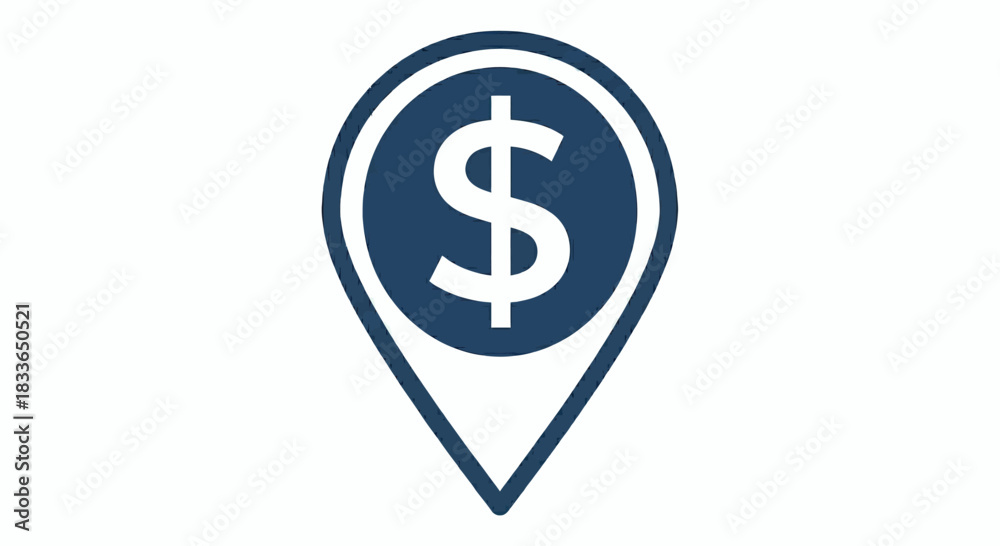 Obraz premium Bank Location Pin Icon, map pointer icons