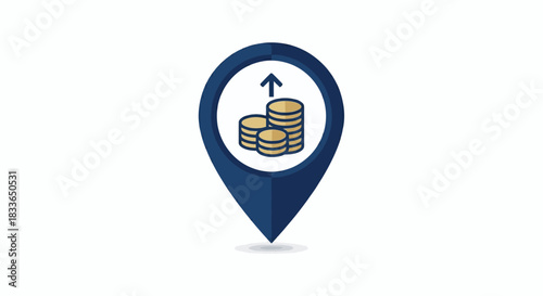 Bank Location Pin Icon, map pointer icons	
