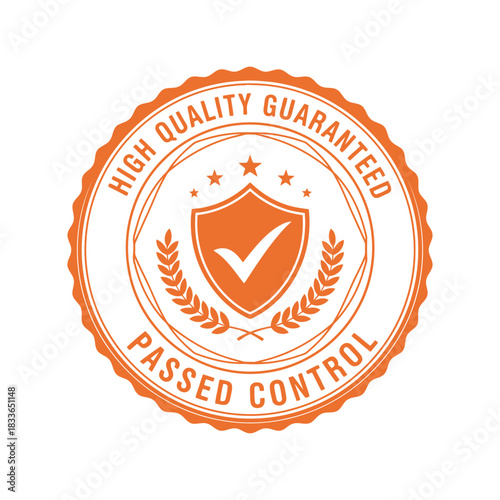 High quality guaranteed passed control shield stamp Vector