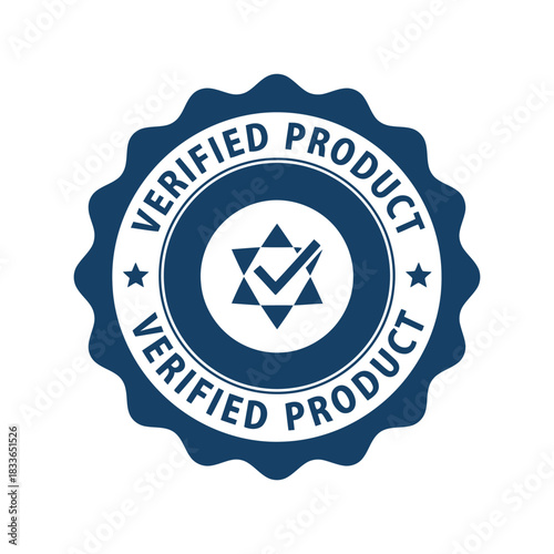 Verified product seal badge   quality assurance & authentic guarantee Vector