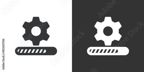 Settings Loading icon. Solid glyph series icon