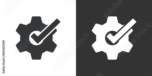Settings Complete icon. Solid glyph series icon