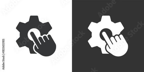 Settings Interaction icon. Solid glyph series icon
