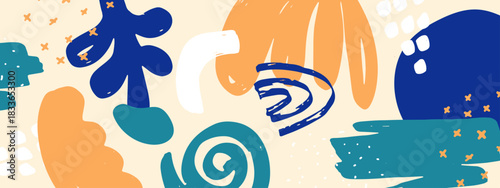 Abstract Colorful Shapes and Lines Background