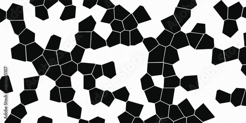 Seamless pattern skin snake, crocodile, lizard, alligator, reptile. Reptilian scales. Monochrome black spots. Vector isolated on white. Serpentine texture. Fashion print.