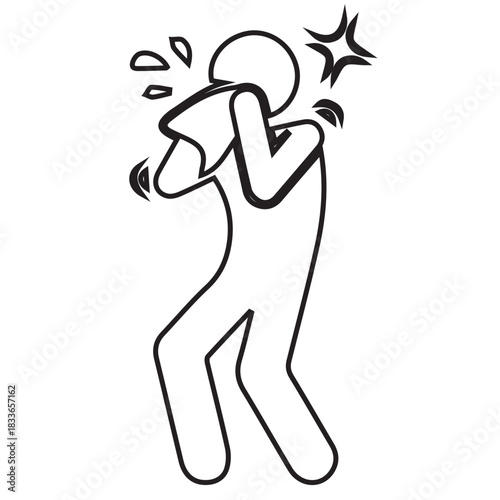 Person Sneezing Illustration