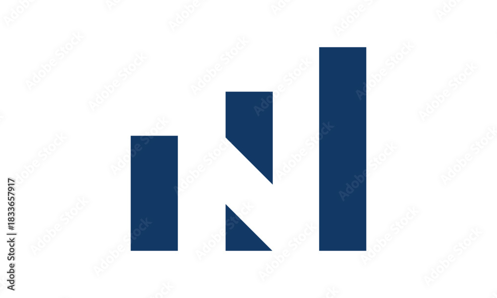 Fototapeta premium Modern Letter N Finance Logo 
