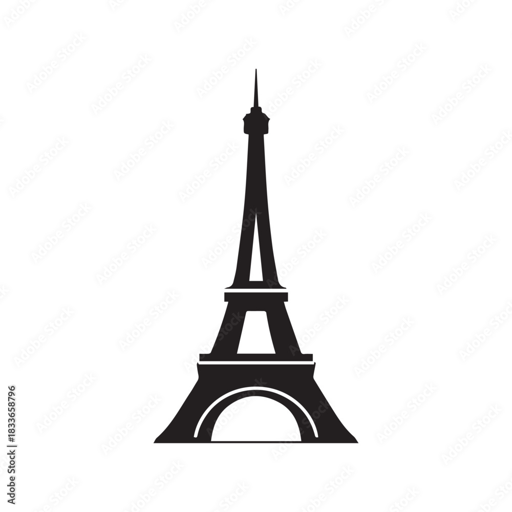 Obraz premium Circular Frame Eiffel Tower Logo Symbolizing Timeless French Beauty