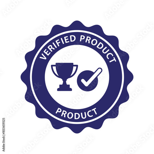 Premium verified product badge: quality, trust & certification seal Vector