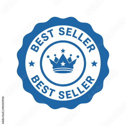 Best seller crown badge   top product quality label icon Vector