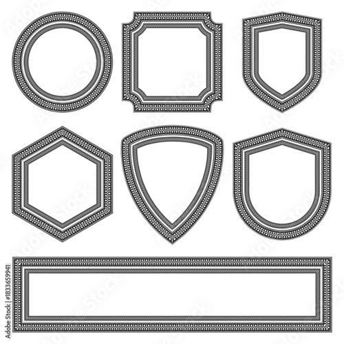 Elegant chain pattern frame with metallic links forming a stylish decorative border, perfect for labels, posters, packaging, and modern design projects.